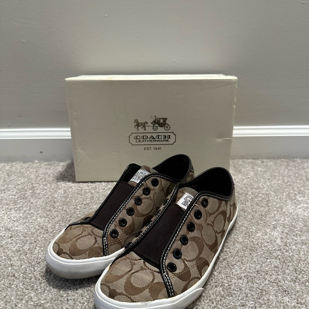 Coach Brown Slip-On Sneakers
